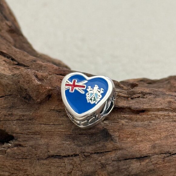 Pandora Jewelry - Pandora Pitcairn lslands Flag Exclusive Heart Bead S925 Silver Charm